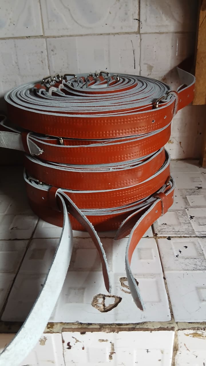 Brown leather belts
